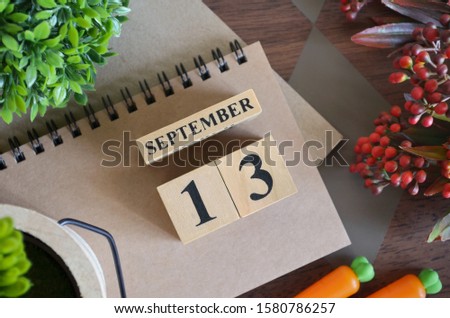September 13, Cover natural Calendar, Appointment Date design.