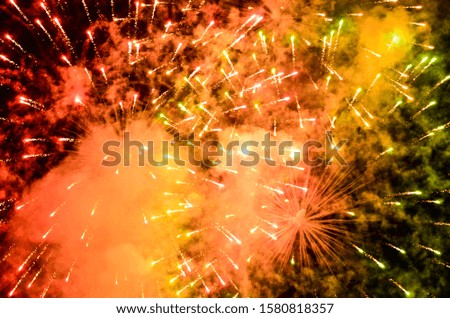 Picture of fireworks that lit up in the winter event Colorful