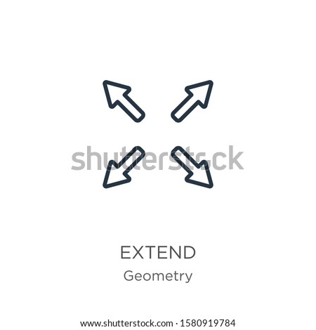 Extend icon. Thin linear extend outline icon isolated on white background from geometry collection. Line vector sign, symbol for web and mobile