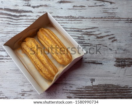 
close-up of fresh, tasty, sweet dessert on a wooden surface