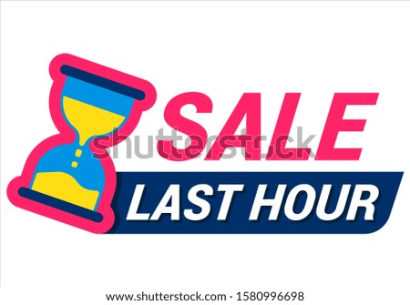 sale banner with time shopping. vector illustration