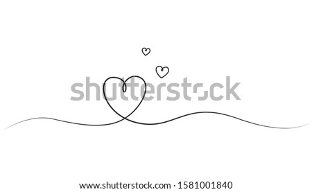 Love one line drawing, love vector hand drawn graphic symbol, illustration, line art