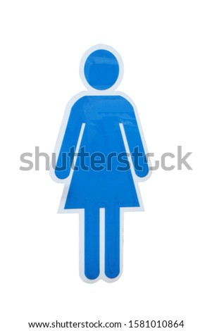 Toilet face symbol, women, white background image