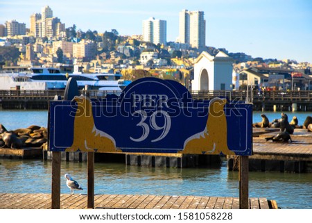 Pier 39 fisherman's wharf at San Francisco Royalty-Free Stock Photo #1581058228
