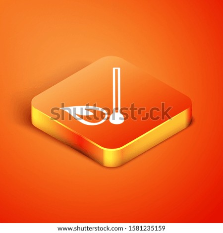 Isometric Burning match with fire icon isolated on orange background. Match with fire. Matches sign.  Vector Illustration