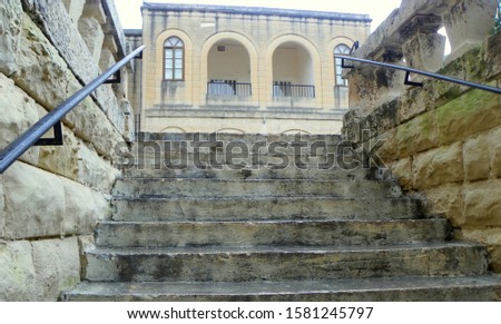 Malta, Rabat, St. Agatha's Historical Complex and Catacombs, stone stairs