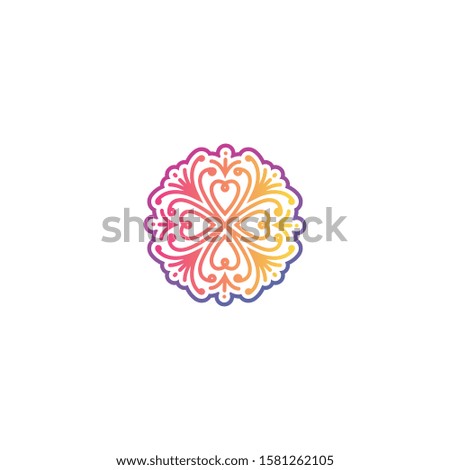 Ornament or mandala love design vector graphic element colorful