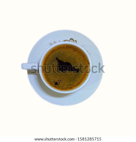 black Turkish coffee in a white cup