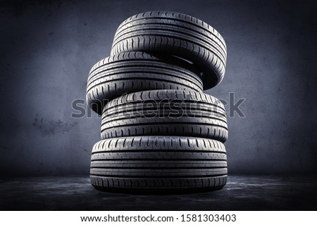 close up of four tires