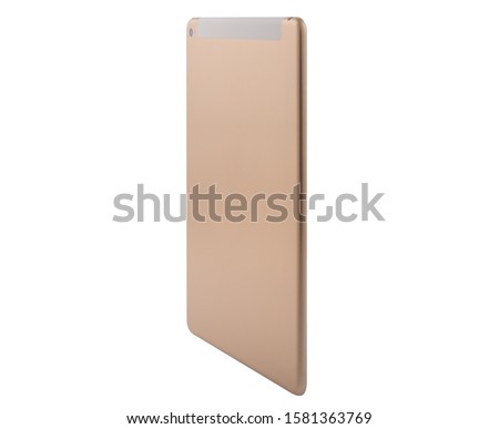 back tablet pink ,gold isolated on white