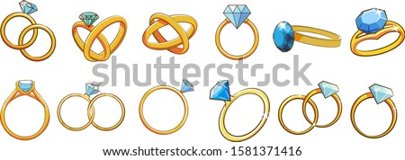 wedding ring set vector clipart design