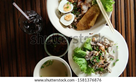 Healthy noodle set in white plate