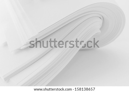 soft light abstract curve architecture of  sheets white paper edge flow wave shape copy space empty background.concept idea for minimal simple modern creative design. 