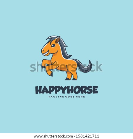 Cute Horse Illustration Vector Template. Suitable for Creative Industry, Multimedia, entertainment, Educations, Shop, and any related business