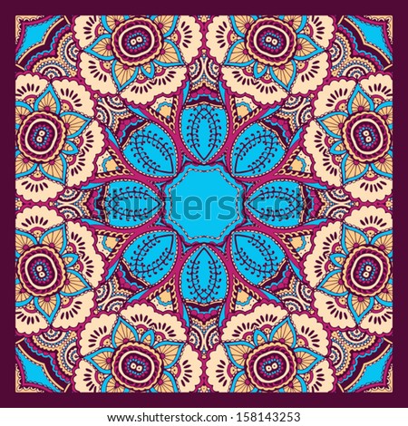 Seamless abstract hand-drawn floral pattern.