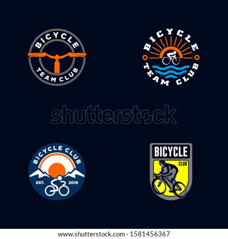 Bicycle logo template vector. Vintage monogram bicycle logo concept