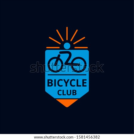 Bicycle logo template vector. Vintage monogram bicycle logo concept