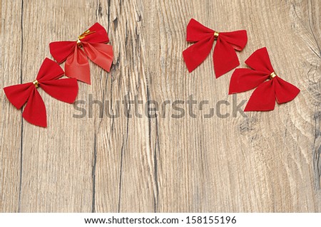 Red ribbons to decorate a Christmas tree