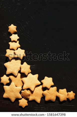 Christmas Stock Image of Gingerbread Cookies flatlay Christmas background stock images
