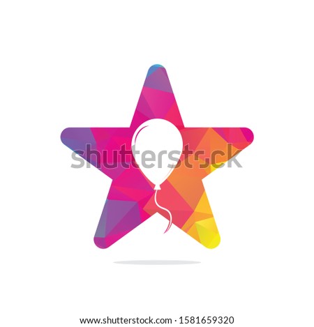Balloon star shape concept logo design. Happiness logotype concept. Celebration air balloon symbol.	