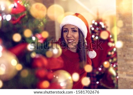 Smiling Girl celebrate Christmas holiday