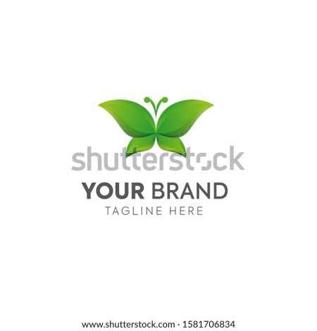 concept logo butterfly and leaf template