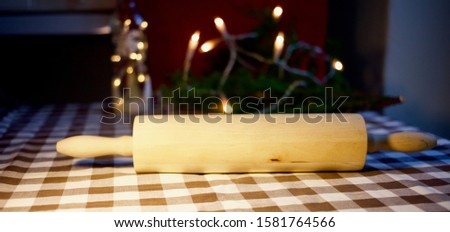 Christmas rolling pin concept picture for holiday cooking
