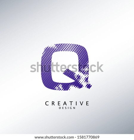 Abstract Halftone Initial Letter Q Logo icon, design concept abstract techno halftone shape with letter Q logo icon for initials or brand identity.