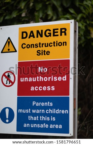 Construction Health and Safety Sign