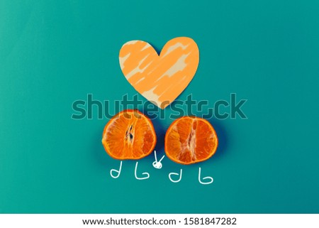 Orange characters as couple in love. Valentine day