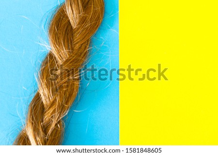 Close up of pigtail with copy space