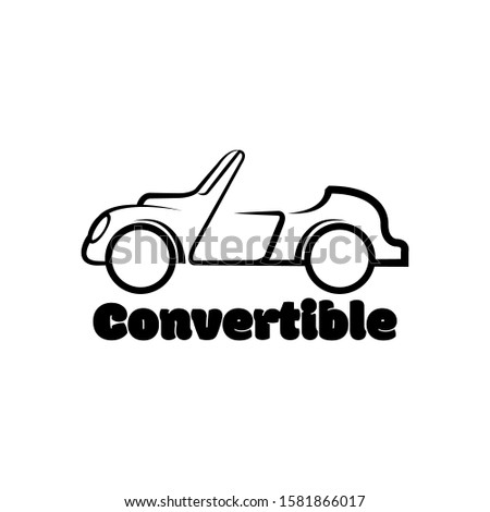 covertible car logo with line hand drawn style
