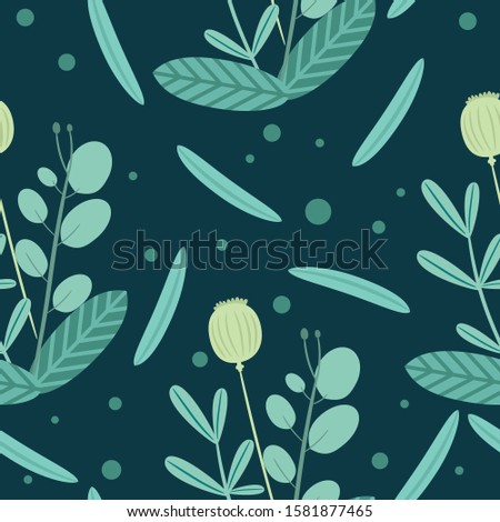 Pattern with cute stylish modern flowers. Endless texture for your design, greeting cards, announcements, posters