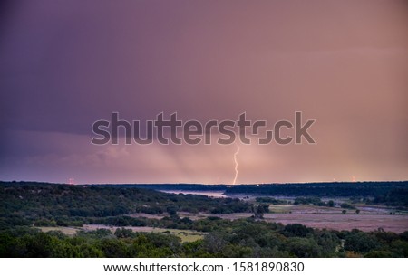 View of Lighting Striking in the Texas Hill Country land