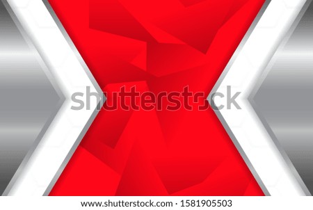 Abstract metallic silver and red frame design innovation technology concept layout background. Vector template for use element cover, banner, wallpaper, presentation, flyer