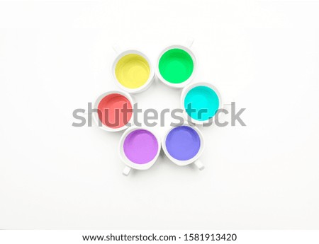 Color palette in coffee cups