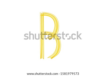 English letter" A " from pasta