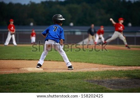 Runner on third base in a baseball game