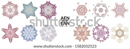 Set of mandalas Made of thin lines. Floral symmetrical geometrical symbol. Vector flower mandala icon isolated on white. Oriental round colored detailed pattern.