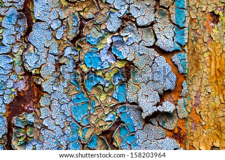 abstract background from the cracked and peeling paint  with texture