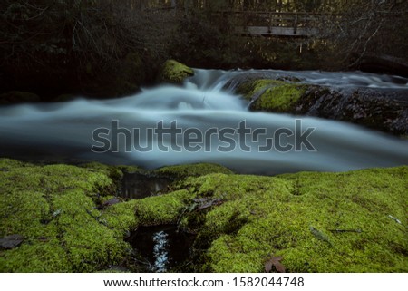 30 seconds Long exposure water of cascading Millstone River, Vancouver island. 