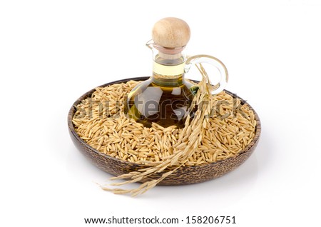 Rice bran oil is produced from rice bran oil. Which is extracted from rice bran. Royalty-Free Stock Photo #158206751