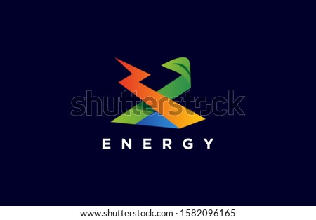 natural energy logo of the sun, leaves, water, fire, lightning, electricity for your business brand design. illustration vector template