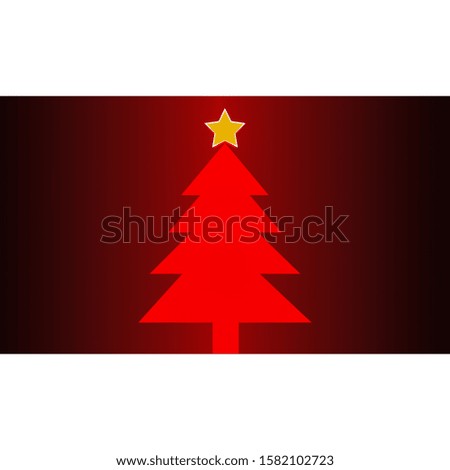 Merry Christmas. Christmas tree with shiny star.