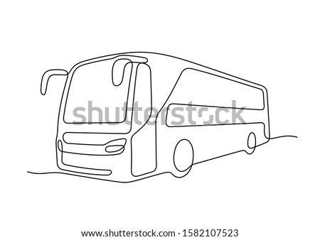 Bus continuous line vector illustration