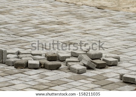 The lay out is a decorative stone pavement.