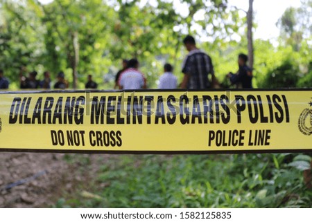 Police Lines posted at the crime scene