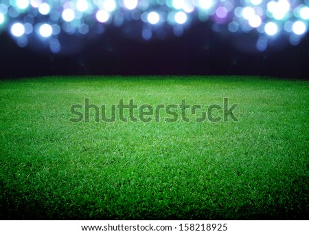 soccer field and the bright lights Royalty-Free Stock Photo #158218925
