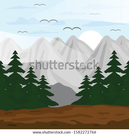 Vector illustration of nature atmosphere