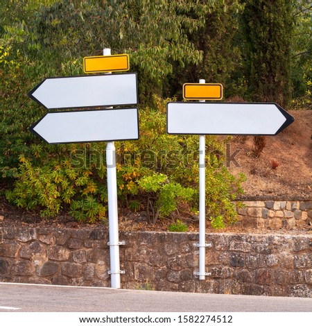 Road signs on the roadside